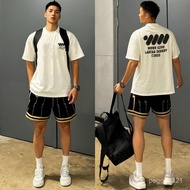 100% Cotton Shipped From Taiwan High-Pound Pure T-Shirt American Top Boys Short T Sleeve Loose Men W