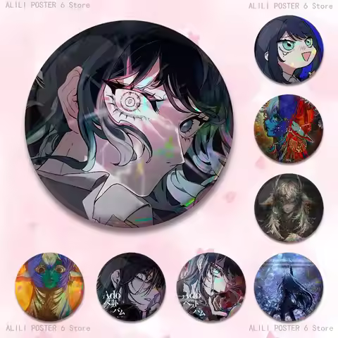 A-Ado Elf Hibana World Tour Badges 25 32 44 58 75 mm Round Cosplay Pin Bag Decor Fans Collect Friend