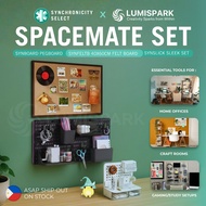 SYNCA Spacemate Organizer Set – Pegboard Wall Organizer, 40x60cm Felt Board & Sleek Desk Organizer