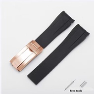 Silicone Watch Strap for Rolex Submariner DAYTONA GMT Yacht-Master Series Watch Band Bracelets Acces