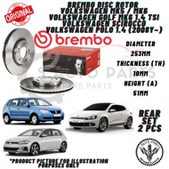 VOLKSWAGEN MK5 / MK6 / GOLF MK6 1.4 TSI / SCIROCCO / POLO 1.4 (2008Y~) REAR 100% BREMBO BRAKE DISC R