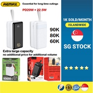REMAX AWEI 80000mAh 60000mAh Camping Large Capacity Outdoor Fast Charging 22.5W 20W PD QC USB built 