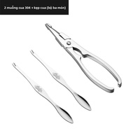 MOMIAN | Bộ Dụng Cụ Ăn Cua Bông Tay Inox