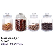 MK GLASS glass jar Glassware Glass Canister Jar Transparent Sealed jar (2200ml )(1PCS)