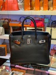 90%新 Hermes Birkin 30 黑色Epsom 銀扣 手挽袋