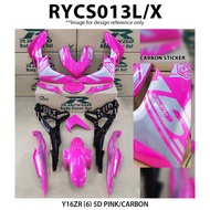 Cover Set Rapido Y16ZR Yamaha (6) 5D Color Blue/Carbon Black/Carbon Y16 Accessories Motor Black Blue