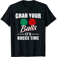 Grab Your Balls It'S Bocce Time Team Ball Player Funny T-Shirt