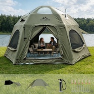 Standardized 142 SqFt Large Dome Inflatable Glamping Tents for Family with AC Vent,4 Season Oxford B