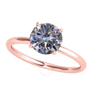 3.06 Carat Diamond Moissanite Solitaire Engagement Rings For Women In 14K Rose Gold