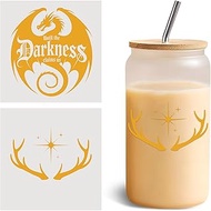 Set 2Pcs Until The Darkness Claims Us UV DTF Cup Wraps for 16 oz Glass, ACOTAR Cold Transfer Decal f