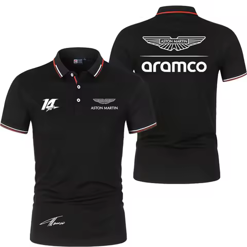 Aston Martin Racing Team Men's Summer Sports Polo Shirt, Outdoor Men's Fashion Top Polo Shirt