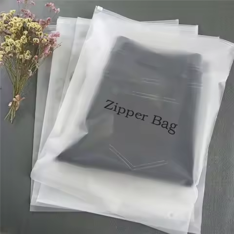 500pcs/lot Custom Logo Resealable Frosted Transparent Clear Ziplock Waterproof Plastic Shopping Bags