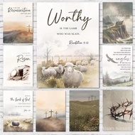John 1:29 Behold the Lamb of God Bible Verse Jesus Poster Canvas Painting Christian Religious Easter