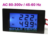 Dual AC Volt+Hertz Meter LCD Voltmeter Voltage PLN Genset Frequency