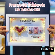3D Edelweiss Frame Size 24 x 34 cm Landscape Custom Valentine's Anniversary Gift 1 Anniversary Bonka