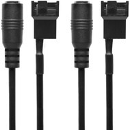 CRJ DC Plug to PC Fan Power Adapter Cables (2-Pack) - 6-inch (15cm) - Power 3-Pin and 4-Pin Computer