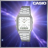 CASIO AQ-230A-7D / AQ230A-7D Ana-Digi Metal Strap Silver Silver Dial Unisex Watch
