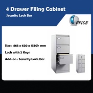 4 Drawer Metal Steel Filing Cabinet Cupboard Security Lock Bar