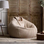 Cotton Linen Stripes Lazy Sofa Bean Bag Bean Bag Sofa Living Room Simple Style Sofa Bean Bag Removab