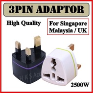 UK 3Pin Plug Travel Adaptor 3 Pin UK Plug Universal HK US AU EU MY SG China Korea Multi Power Adapter