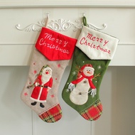 Hong Kong Love Christmas Stocking Embroidered Gift Socks Santa Claus Snowman Candy Bag Window Decora