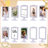 nancyDouble Sided Standing Picture Frames 4x6 Inch 2 Side Pedestal Picture Frames Plastic White Phot