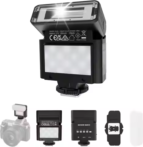 NEEWER BASICS Mini Camera Flash Compatible with Canon Fujifilm Sony Nikon,with 2W 6500K±300K/800mAh 