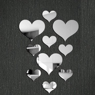 factory 10Pcs/Set Durable Love Heart Stickers Wall Sticker Mirror Mural 3D Decal Simple DIY Decorati