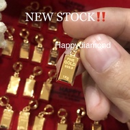 916 jongkong Emas loket hollow charm dangle/ 916 gold bar goldbar pendant charm 22k/ 916 黄金小金条 小金块