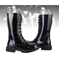 Shiny Leather Boots Punk Trendy Fashion Underground Shoes