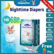 【Free 3Pcs】Company Love Nighttime Diapers Lampin Bayi Pants Pull-Up Leak-Proof NB68/M54/L48 /XL42/2X