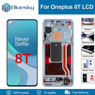 Bluesky ดิสเพลย์ AMOLED 6.55นิ้วของแท้สำหรับ KB2001 LCD OnePlus 8T KB2003 KB2000สำหรับ OnePlus8T ชิ้