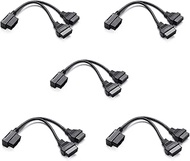 Right Angle OBD2 Splitter Y Cable, bbfly-B20 OBDII 1 Male Splitter to 2 Female Extension Cable 1FT/3