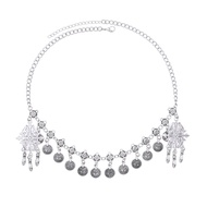 Maang Tikka Women Silver Coins Ball Tassel Belly Dance Head Chain Costume Gypsy Turkey Jewelry