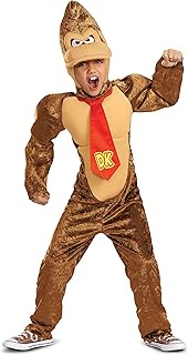 Disguise Donkey Kong Costume, Official Super Mario Bros Deluxe Kids Costume with Headpiece, Size (10