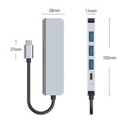 日本暢銷 - 5-in-1 PRO Hub for TYPE C USB-C 3.0 MacBook Pro/Air PRO 5-in-2 SlILVER 轉換器 擴充神器 便攜 幼 五合一 hdmi PD