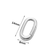 2pcs 14K18K Gold Filled Oval Clasp Spring Claps Connector Carabiner Keychain for DIY Jewelry Finding