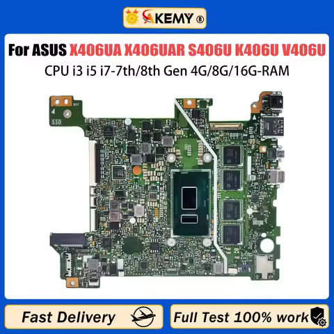 AKEMY X406UA Laptop Motherboard For ASUS VivoBook S14 X406UAR S406U K406U V406U Y406U Mainboard CPU