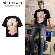 THOR t-shirt, 100% cotton, unisex form, black, 3D printed