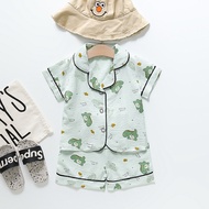 Mu Furui One Piece Shipment Children's Pajamas BB168-Short-Cloud Cotton-Green Dinosaur-Green Summer 