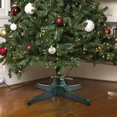 Rotating Christmas Tree Stand Holder Base for Up to 3m/9.8ft Artificial Trees Ornament Adornment Hom