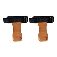 1 Pair Weight Lifting Wrist Strap Double Layer Cowhide Weightlifting Gym Gloves with Palm Pad Elasti