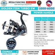 Golden Fish Turbo SW Reel Pancing Power Handle 9 Bearing 1000 2000 3000 4000 6000P Spool Metal Besi Anti Karat Japan Material Murah Kuat
