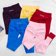 DFYNE Trousers - Peach-Colored Ankle Length Yoga Pants with Hip Lift Design