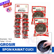 1 Lusin (12) Spon Kawat BESAR Anti Karat Anti Rontok 40gr - Sabut Cuci Piring Kawat Stainless - COD - KEEP BLESSING