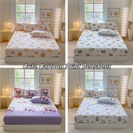 Cute Capybara/Kuromi Fitted Bedsheet Crayon Shinchan Bedsheet Cartoon Soft Brushed Mattress Cover