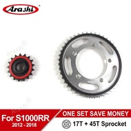 Arashi 525 Chain Front 17T Rear 45T Rubber Cushioned Sprocket For BMW S1000R 2013 - 2020 / S1000RR 2