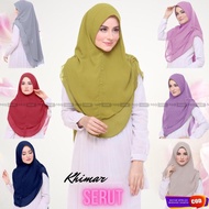 Jilbab Hijab Instan Serut Syari Pinguin Dua Lapis Ceruti/Khimar Azka