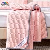 Anti-slip ice Silk Latex Mattress Protector Pad Soft Tatami Bed Mat Waterproof Bed Pad Floor Mat Air Conditioner Bed Mat Feel Cool Super Single Double Queen King Size