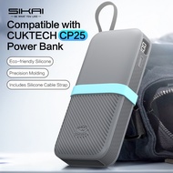 Silicone Protective Case for CUKTECH CP25 Power Bank with Cable Organizer Strap